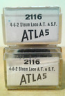 N SCALE ATLAS LOT OF 2 4-6-2 STEAM LOCOMOTIVES SANTA FE ATSF #3484, GREEN 2116