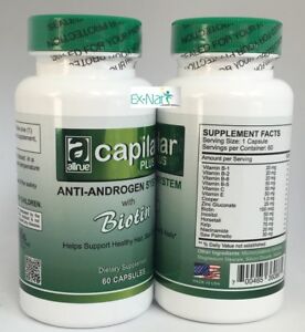 Capilar Plus 60 Cap Vitamins Anti-Androgen With Biotin Control Hair Treatment