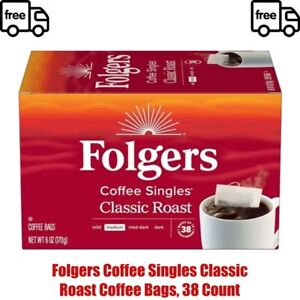 38 Count. Folgers Coffee Singles Classic Roast Coffee Bags