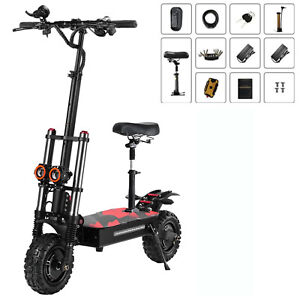 Folding Dual Motor 60V 6000W Adult Electric Scooter 11in Off Road Tire E Scooter