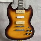 Custom Flame Maple Top SG Electric Guitar Solid Body 2P90+Single Pickups