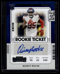 New Listing2021 Panini Contenders #244 Quincy Roche Rookie Ticket Auto