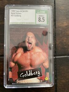 1998 Topps WCW Goldberg Rookie Sticker Card RC WWE Graded CGC 8.5!!!