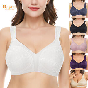 Womens Full Coverage Plus Size Comfort Minimizer Bra Wirefree Non Padded Support