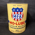 Vtg MFA Mo-Lube Empty Metal 1 Quart Motor Oil Can Tin Missouri Gas & Oil