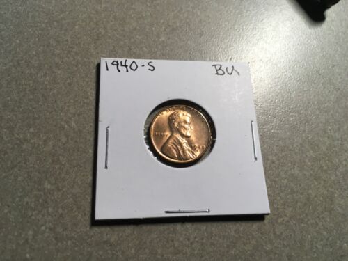 1940 S LINCOLN CENT NICE GEM RED BU WHEAT PENNY COIN GEM RED UNC # 1128s 🇺🇸