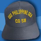 Vintage New Era USS Philippine Sea Ship CG58 Snapback Hat Made in USA Rare GUC