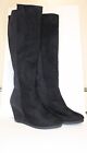 Black Lane Bryant mid calf wedge boot faux suede size 13W
