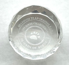 BOYDS bear GLASS PAPERWEIGHT 10 Year Commemorative Loyalty 1996-2006 Award HTF