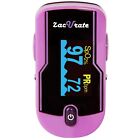 Zacurate 500E Purple Fingertip Pulse Oximeter Heart Rate Meter O2 Reader Monitor