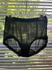 Vtg LORRAINE Perfect  Fit Black W/  SHEER INSERTS LACE-NYLON  BRIEF PANTY  M