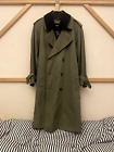 Vintage Burberry Trench Coat Removable Wool Lining (Olive Green)