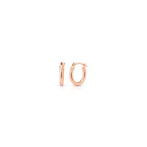 10K Real Solid Rose Gold Shiny Polished Round Creole Hoop Earrings All Sizes