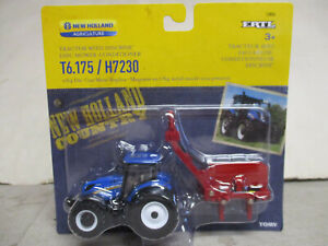 Ertl New Holland T6.175 Toy Tractor with H7230 Discbine Set 1/64 Scale, NIB