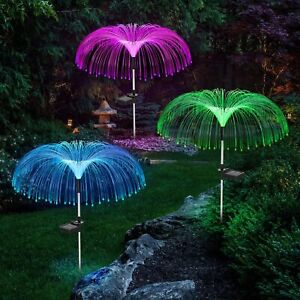 Solar Flower Lights Outdoor Garden Decorations Waterproof, 7 Color Changing D...