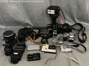 Mixed Digital / Film Cameras & Lenses 13 Pound Lot AS IS