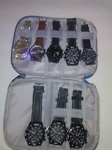 Lot of 8 Various Styles, Stylish Men's Fashion Watches, Tested Working.