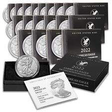 Lot of 20 (twenty) 2022-W 1oz Silver Burnished Eagle coins w/ US Mint Box & COA