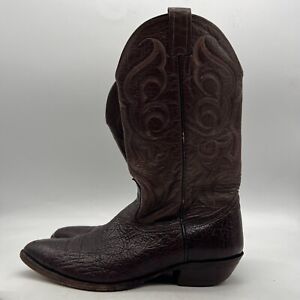 Nocona Mens Brown Leather Mid Calf Pointed Toe Pull On Western Boots Size 11 D