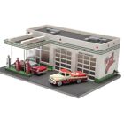 O Scale Texaco Gas Station Building Prelit with Two Die-Cast Vehicles NEW