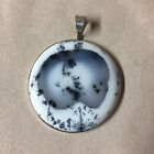 Sterling Silver Dendritic Agate Large Pendant