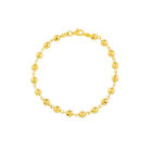 Bead Ball Chain Bracelet For Women Solid 14K Yellow White Real Gold Sz 7.25