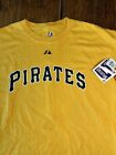 Majestic Pittsburgh Pirates Roberto Clemente #21 T Shirt Yellow XL With Tags