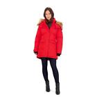 Canada Weather Gear Womens Red Faux Fur Parka Coat Outerwear L BHFO 7028