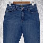 Lee womens relaxed straight slimming jeans size 10 stretch high rise med wash