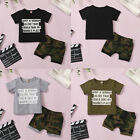 Infant Baby Boy Letter Print T Shirt Tops Camouflage Shorts Outfits Set Clothes