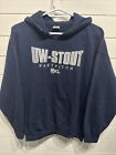 University Wisconsin Stout NCAA Hooded Sweatshirt Mens XL Fastpitch Softball UW
