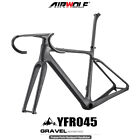 AIRWOLF Carbon Gravel Frame T1100 700*45c Road Bike Touring Cyclocross Bicycle