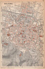 BOLOGNA vintage town city map plan pianta della citt�. Italy 1958 old