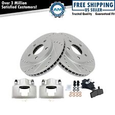 Front Brake Calipers Pads & Drilled Rotors Fits 91-93 DeVille 91-92 Fleetwood