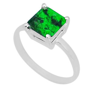 925 Silver 2.42cts Faceted Natural Green Maw Sit Sit Ring Jewelry Size 6.5 Y2142