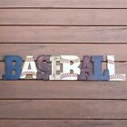 Metal Baseball Spell Out Letters Wall Hang Art Sports Decor Plaque Kids Bedroom