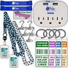 Cruise Ship Kit Travel Accessories Items Hooks, Lanyard, Power Outlet, Card Hold