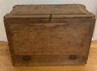 Antique Rustic Wood Chest Tool Box Storage Primitive Rustic Handmade 19” 14” 10”