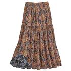 Women's Reversible Boho Maxi Skirt - Paisely Long Skirt by Catalog Classics-36
