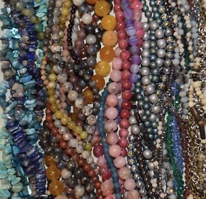 Large-Huge Lot Jewelry Making Beads,7+Lb.New:Mega Strands,Silver,Stone,Pendants