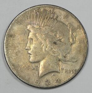 1934-S Peace Dollar VERY GOOD Silver Dollar