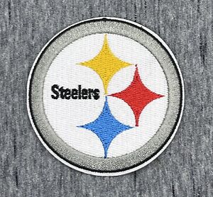 PITTSBURGH STEELERS EMBROIDERED IRON ON PATCH APPROX 2.75” DIAMETER - FREE SHIP