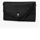 TIMBERLAND Envelope leather clutch phone crossbody bag wallet - BLACK