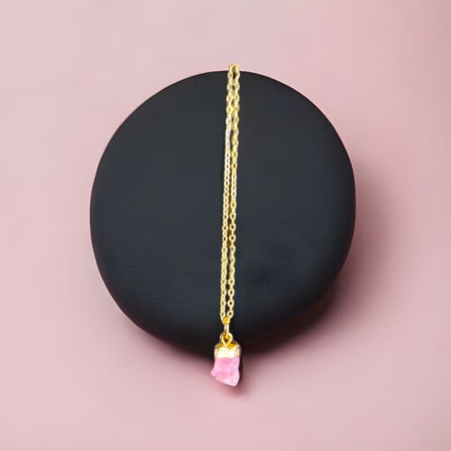 Raw Pink Tourmaline Necklace, Genuine Tourmaline, Handmade Jewelry BlueWynterLLC