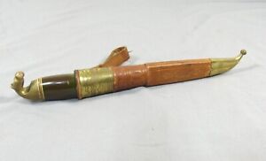 RARE VINTAGE FINLAND HUNTING KNIFE WITH BRASS HORSE HEAD HANDLE END T7611