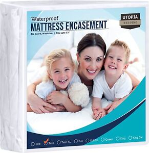 Zippered Mattress Encasement Water proof  Protector Utopia Bedding
