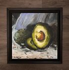 Still Life Fruit Original Oil Painting Realism Kitchen Avocado COA M.Kravt B1984