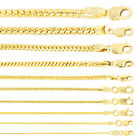 10K Yellow Gold Solid 1mm-5mm Franco Diamond Cut Wheat Chain Necklace 16