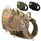 Military Tactical Dog Harness with Pouch Bag Large Dogs MOLLE Training Vest M L