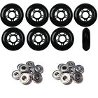 Inline Skate Wheels 80mm 89A Outdoor Black Rollerblade 8Pk with Abec 9 Bearings